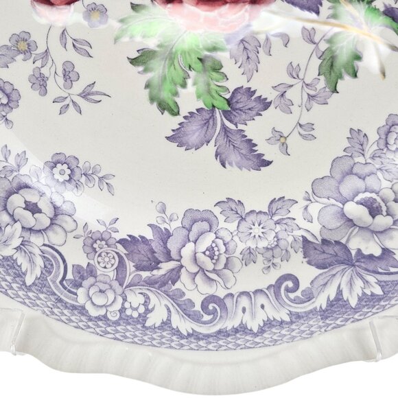 Copeland Spode Mayflower Dinner Plate Floral Lavender Border Vintage England - Picture 5 of 10